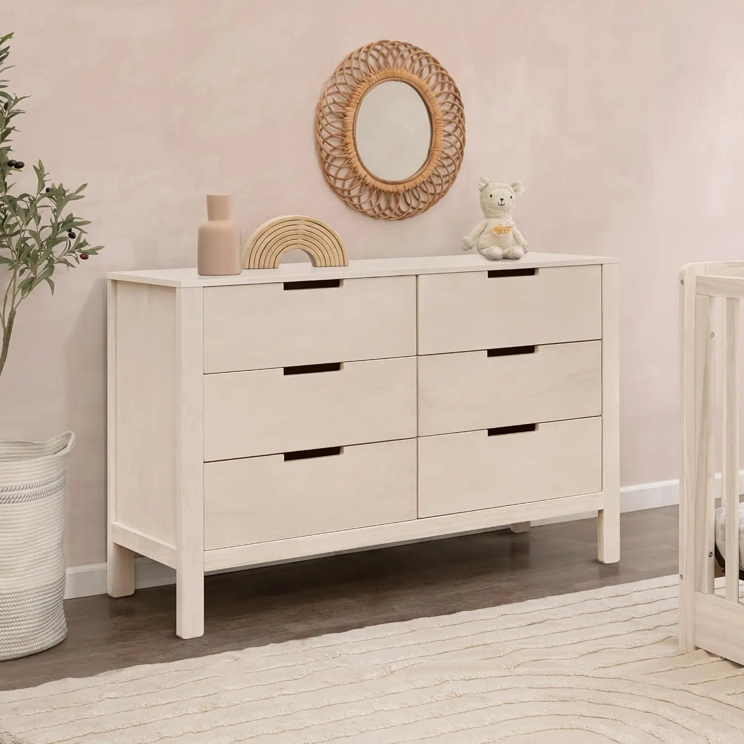 Baby Nursery Chest Of Drawers - Double Chest of Drawers for Nursery，6-Drawer