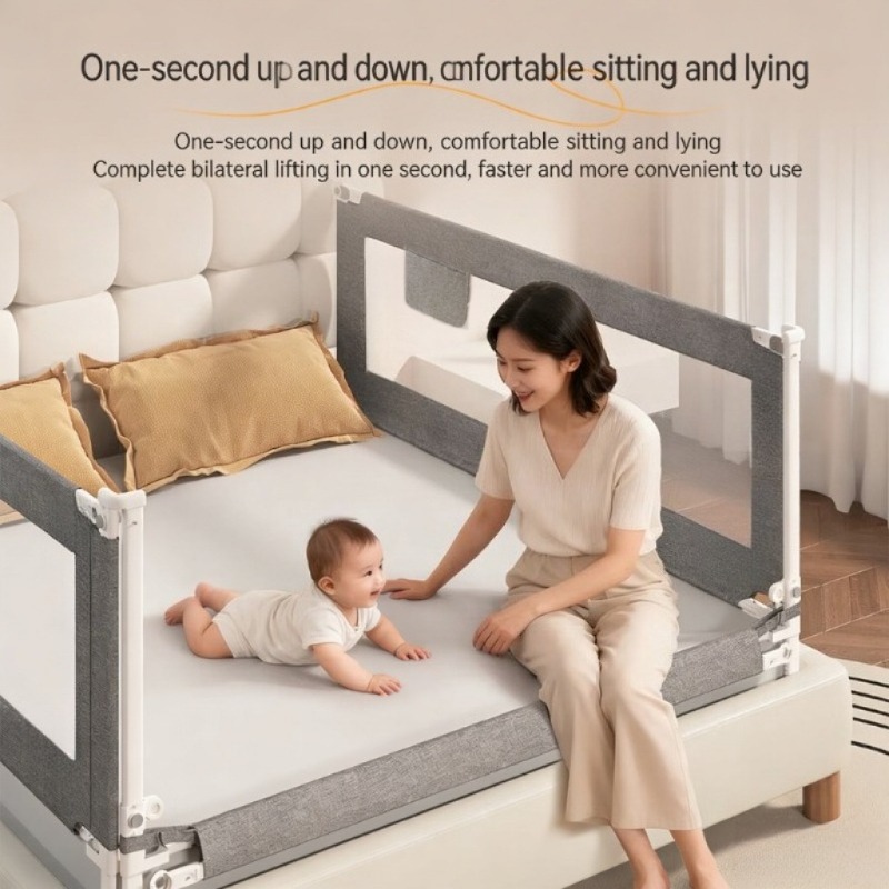 Bed Rail Toddler - 180cm Adjustable Crib Guardrail - Portable