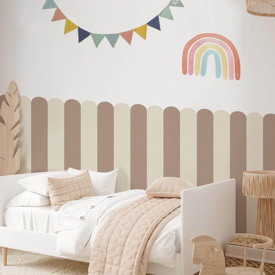 Baby Nursery Wall Decals - Multicolor Vertical Striped Arc Wallpaper Nursery