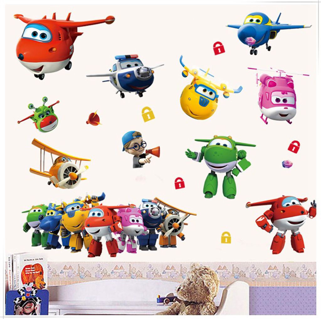 Hot Cartoon Super Wings Deform - огляд і ціна Baby Nursery Wall Decals