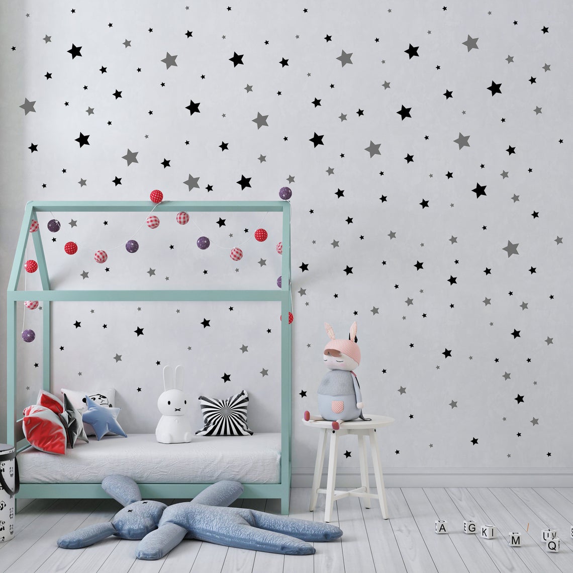 Cartoon 65Pcs Star Wall Sticke - огляд і ціна Baby Nursery Wall Decals