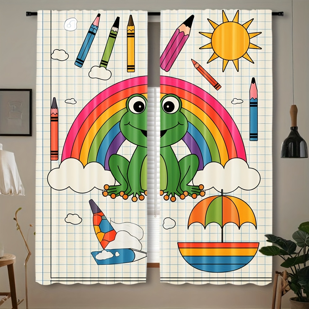 Cute Rainbow Frog Curtain Wind - огляд і ціна Baby Nursery Animal Theme