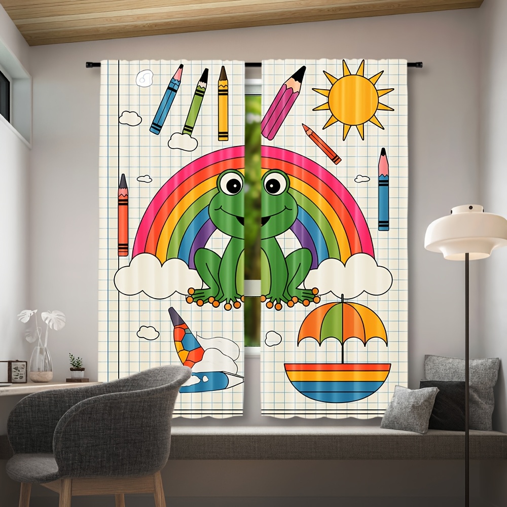 Cute Rainbow Frog Curtain Wind - огляд і ціна Baby Nursery Animal Theme