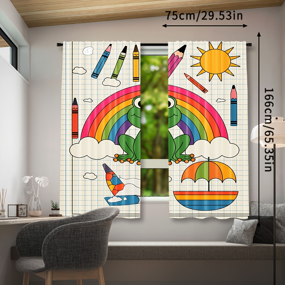 Cute Rainbow Frog Curtain Wind - огляд і ціна Baby Nursery Animal Theme