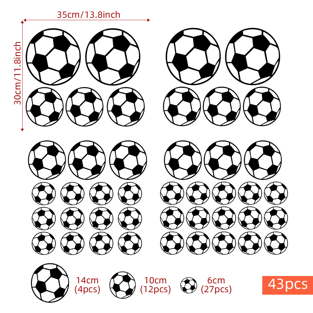 43Pcs Football Wall Stickers F - огляд і ціна Baby Nursery Wall Decals