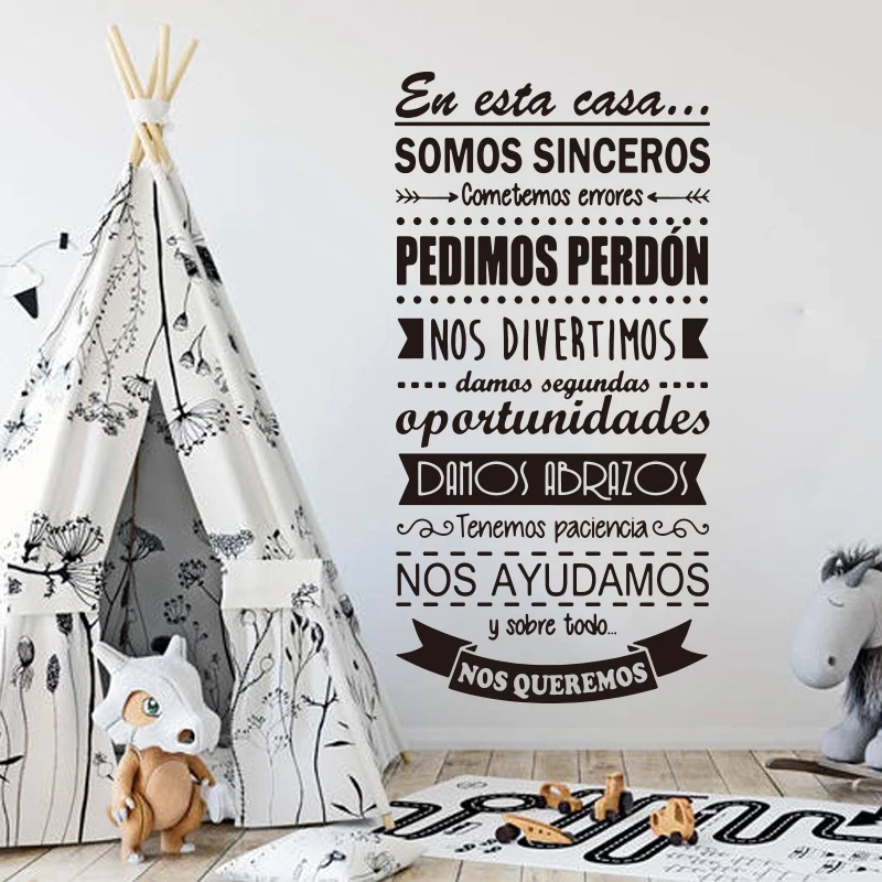 Large Spanish In This House Ru - огляд і ціна Baby Nursery Wall Decals