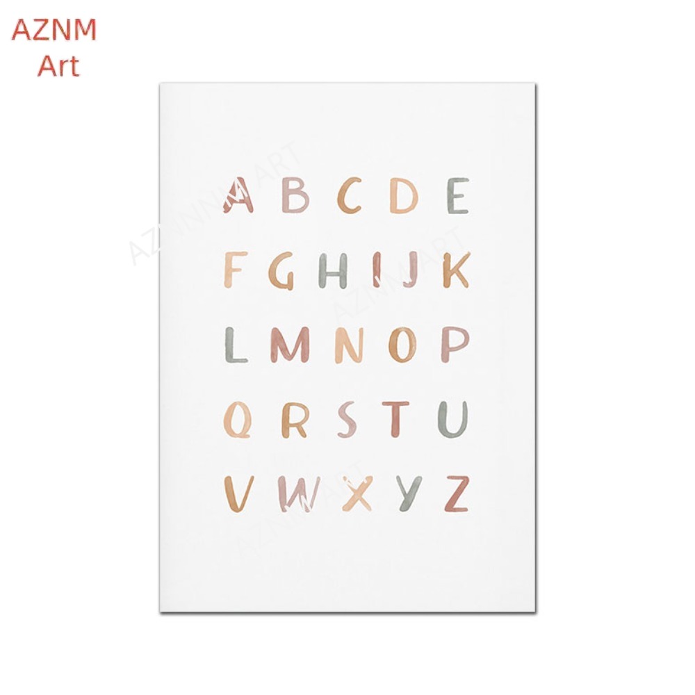 1/3PCS ，Poster Custom ABC 123  - огляд і ціна Baby Nursery Name Wall Art