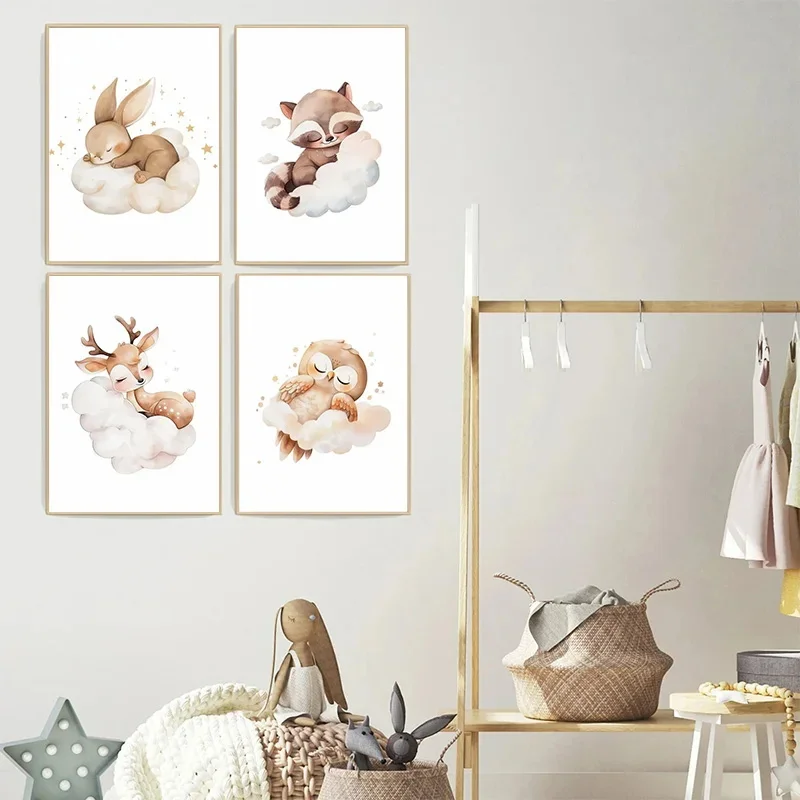 Cartoon Cloud Animal Canvas Pa - огляд і ціна Baby Nursery Picture Frames