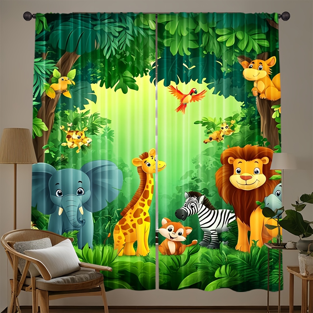 2pcs Cartoon Animal Curtains J - огляд і ціна Baby Nursery In Hospital