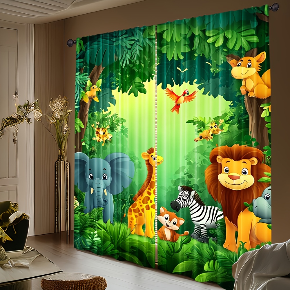 2pcs Cartoon Animal Curtains J - огляд і ціна Baby Nursery In Hospital