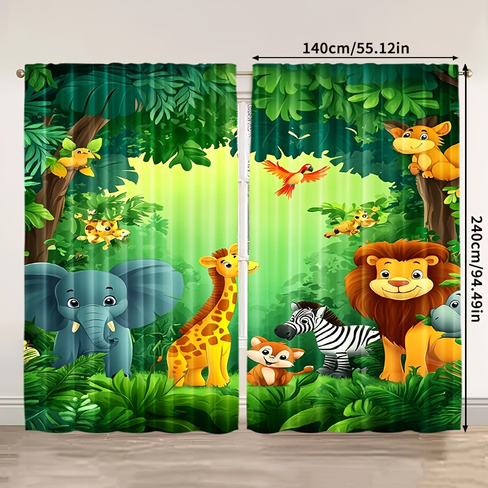 2pcs Cartoon Animal Curtains J - огляд і ціна Baby Nursery In Hospital