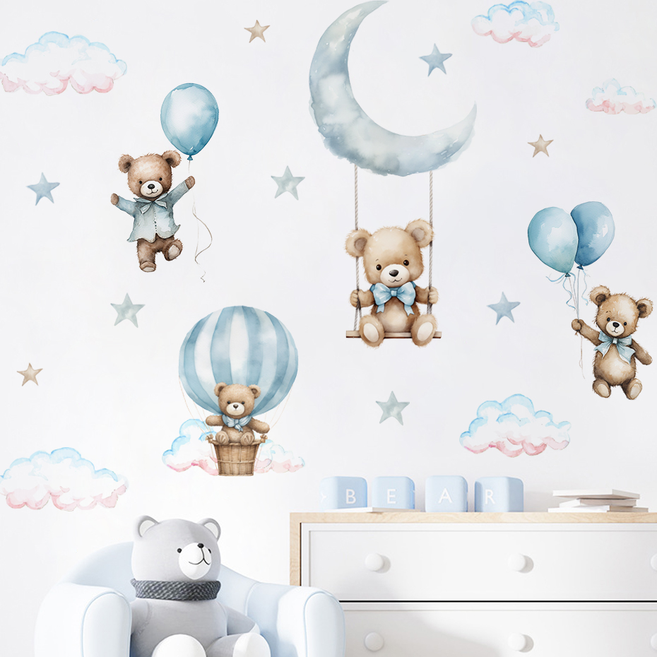 Watercolor Bear Hot Air Balloo - огляд і ціна Baby Nursery Set Furniture