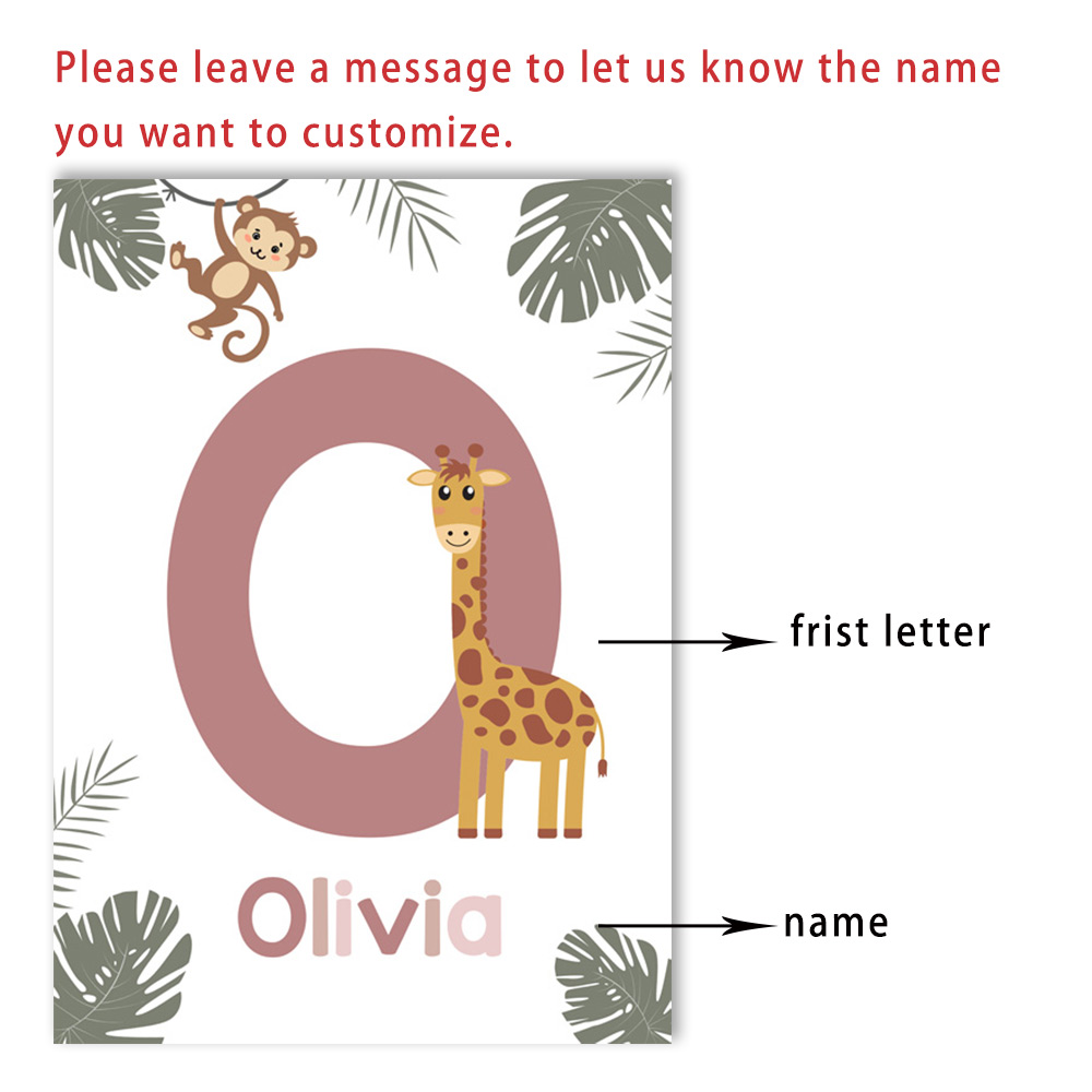 Nordic Jungle Animal Posters C - огляд і ціна Baby Nursery Name Wall Art