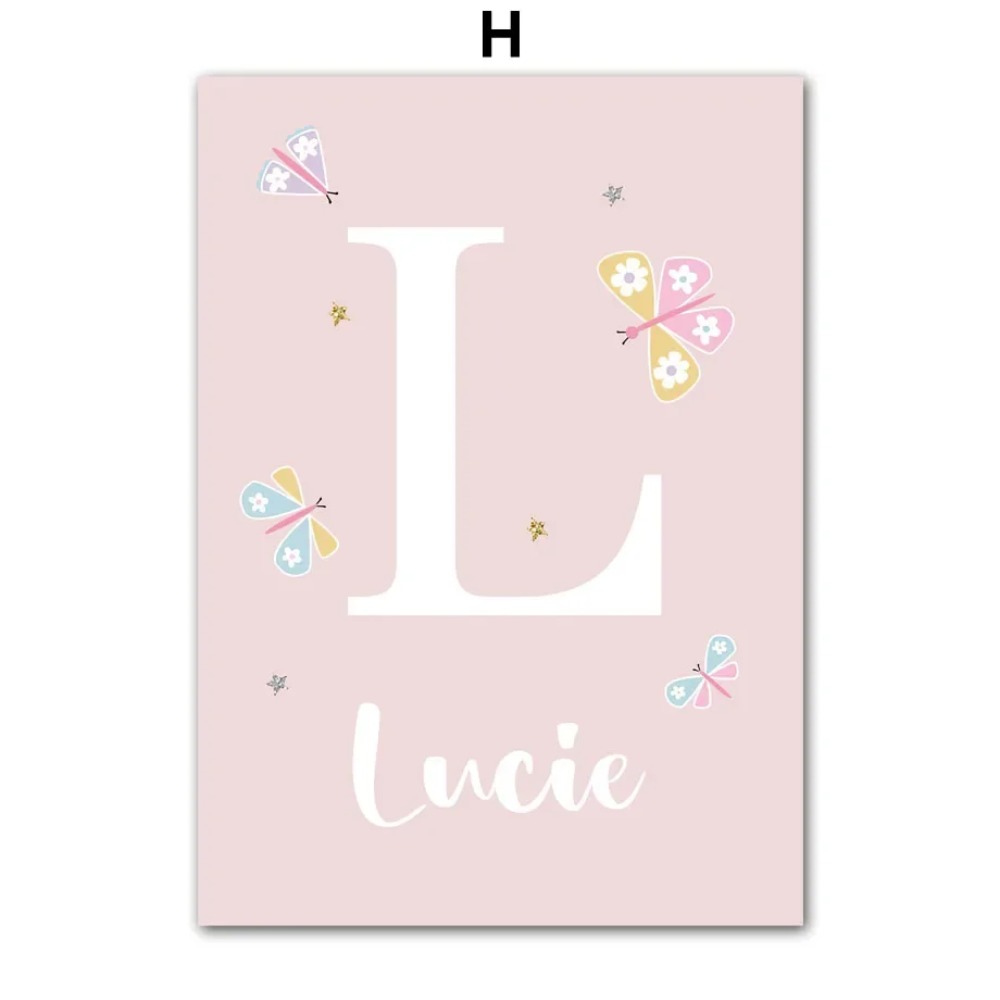 Pink Unicorn Rabbit Rainbow Cl - огляд і ціна Baby Nursery Name Wall Art