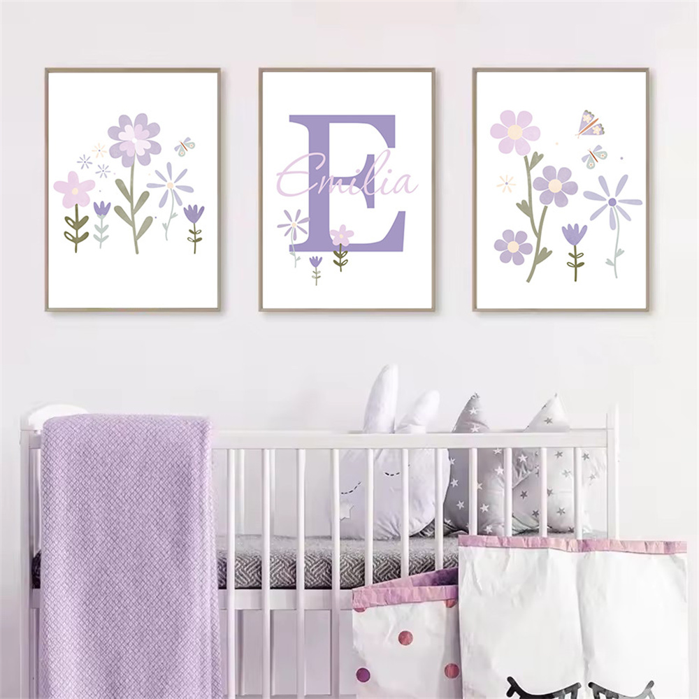 Baby Girl Name Custom Poster P - огляд і ціна Baby Nursery Name Wall Art