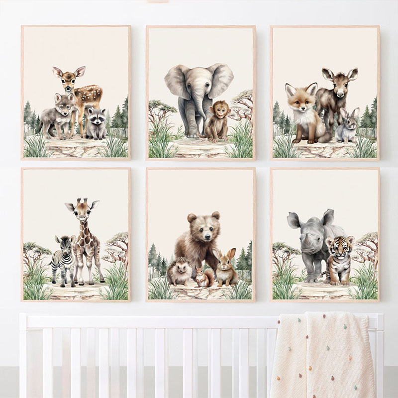 1pcs(No frame)Elephant Giraffe - огляд і ціна Baby Nursery Picture Frames