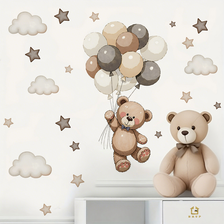 Adorable Teddy Bear Wall Decal - огляд і ціна Baby Nursery Set Furniture