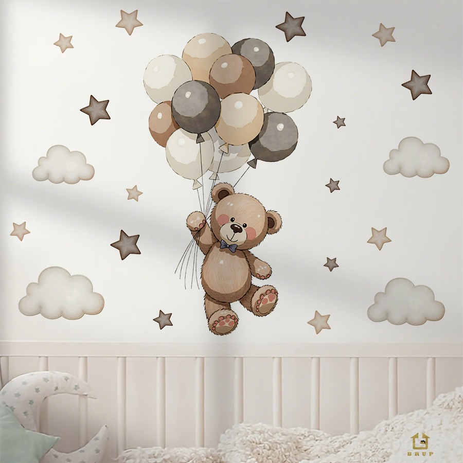 Adorable Teddy Bear Wall Decal - огляд і ціна Baby Nursery Set Furniture