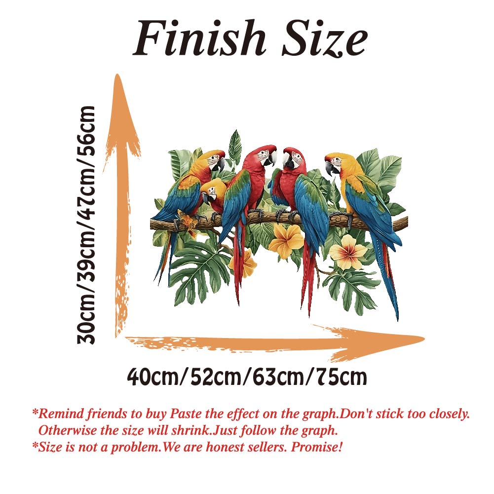 3Pcs Parrots on Branch Wall St - огляд і ціна Baby Nursery Wall Decals