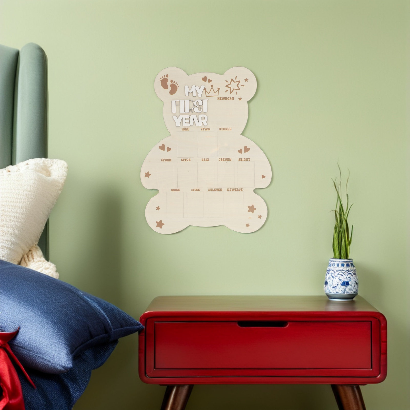 Wooden Baby Photo Board First  - огляд і ціна Baby Nursery Picture Frames