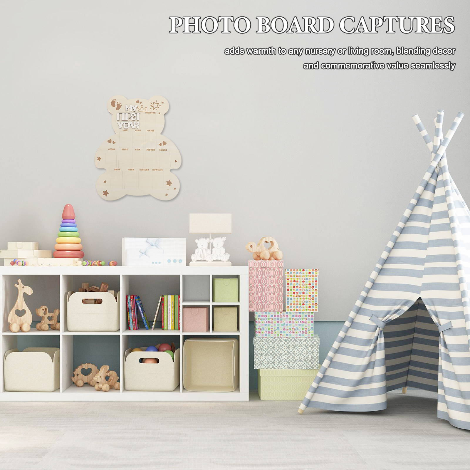 Wooden Baby Photo Board First  - огляд і ціна Baby Nursery Picture Frames
