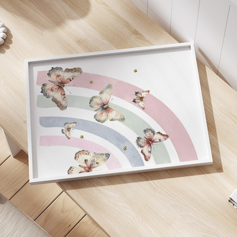 Pink Rainbow Butterfly Custom  - огляд і ціна Baby Nursery Name Wall Art