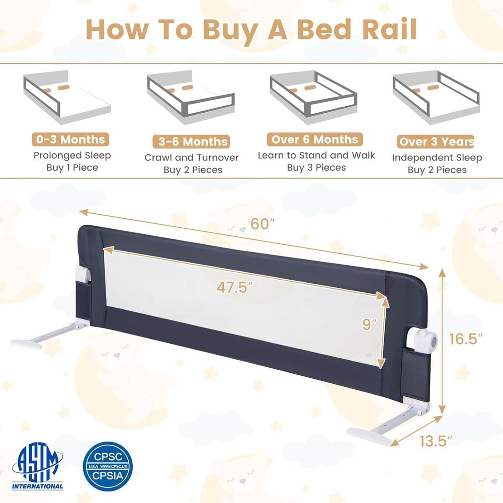 60-Inch Extra Long Portable Sw - огляд і ціна Bed Rail Toddler