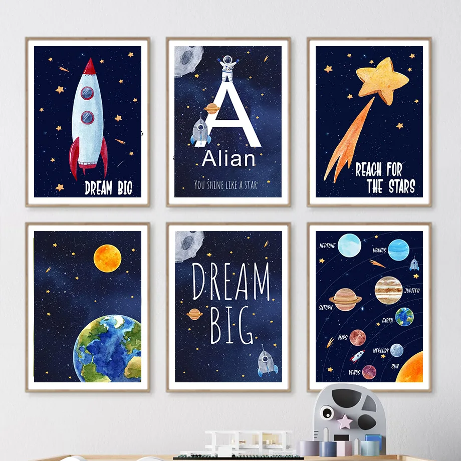 1pc Canvas painting  Custom Na - огляд і ціна Baby Nursery Name Wall Art