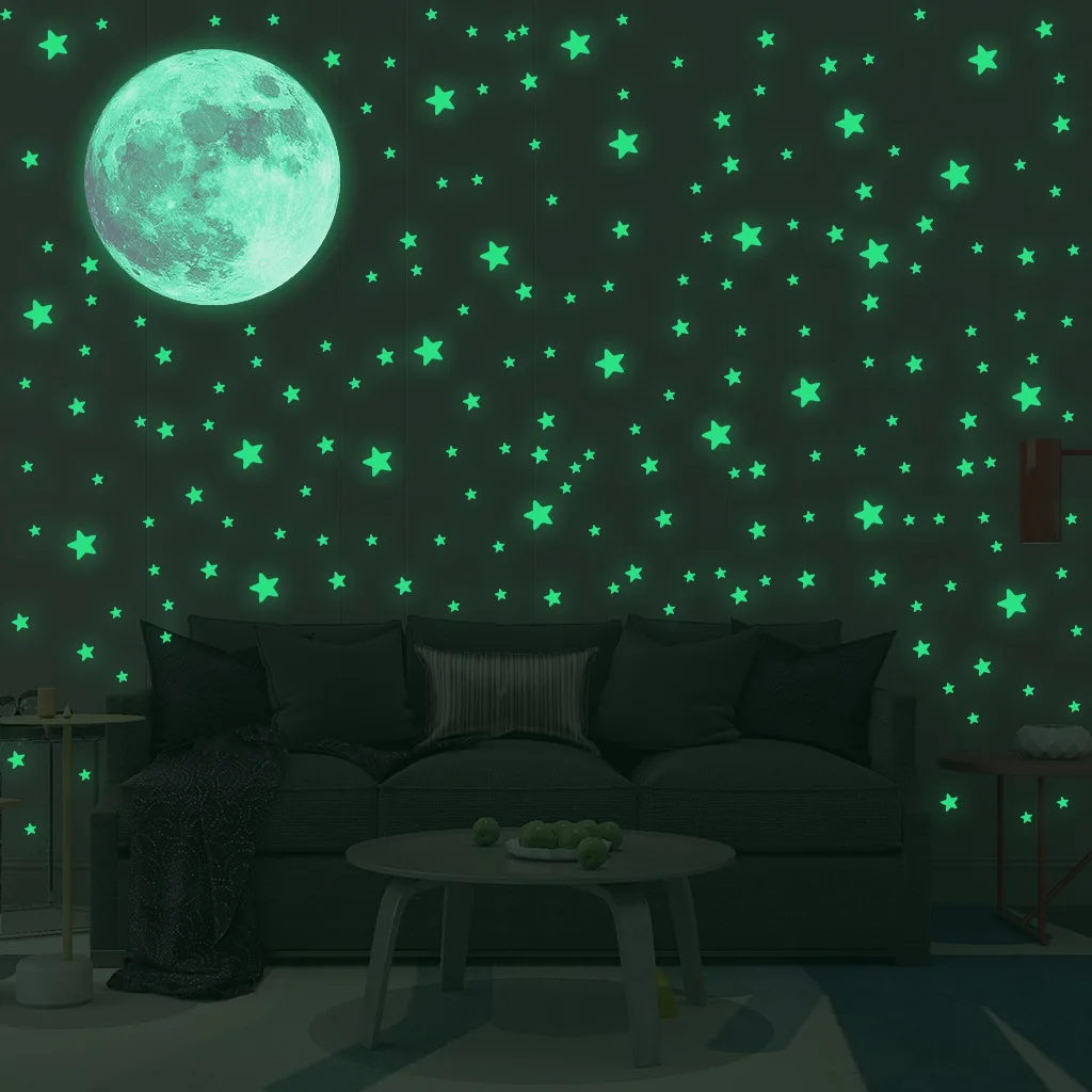 Luminous Moon Stars Wall Stick - огляд і ціна Baby Nursery Wall Decals