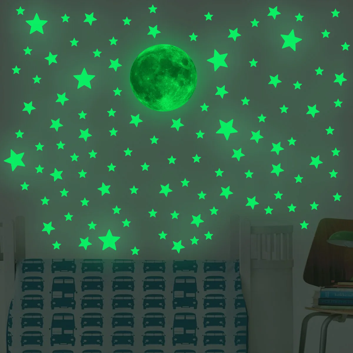 Luminous Moon Stars Wall Stick - огляд і ціна Baby Nursery Wall Decals