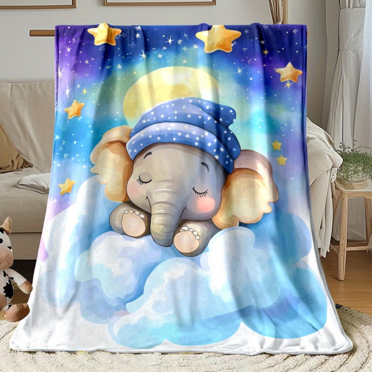 Sleeping Baby Elephant Cloud S - огляд і ціна Baby Nursery Animal Theme